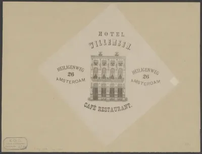 Gezicht op het Hotel Willemsen te Amsterdam