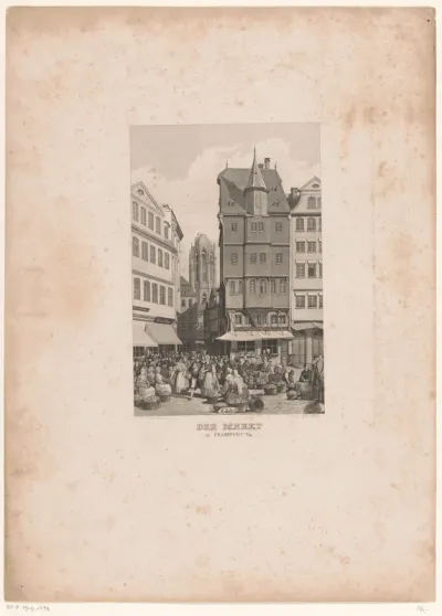 Gezicht op het huis genaamd Großer Engel te Frankfurt am Main