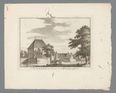 Gezicht op het Huis Poelenburg bij Heemskerk, 1725