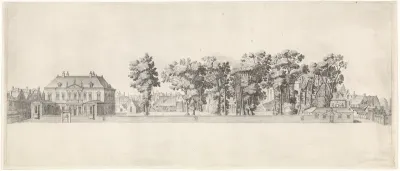 Gezicht op het huis van Huygens aan het Plein te Den Haag