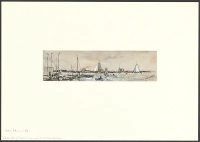 Gezicht op het IJ vanaf de Westerdoksdijk