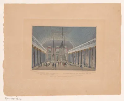 Gezicht op het interieur van de grote zaal van het Kurhaus in Wiesbaden