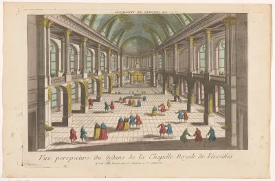 Gezicht op het interieur van de kapel van het Paleis van Versailles