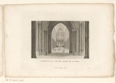 Gezicht op het interieur van de Kathedraal van Saint-Denis