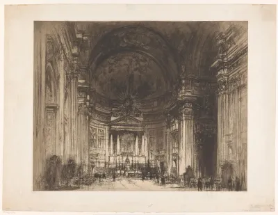 Gezicht op het interieur van de Santissimo Nome di Gesù in Rome