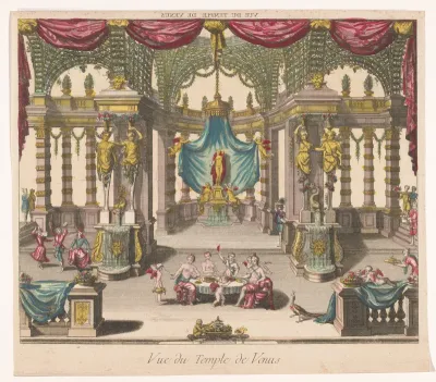 Gezicht op het interieur van de Tempel van Venus