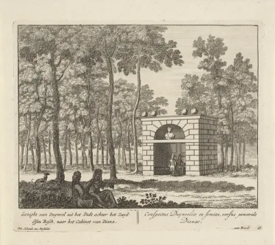 Gezicht op het kabinet van Diana op buitenplaats Duinrell