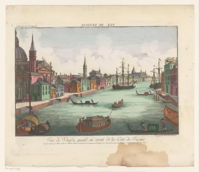 Gezicht op het kanaal bij Fusina in Venetië