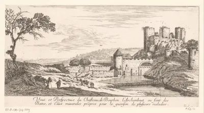 Gezicht op het kasteel Bourbon-l'Archambault