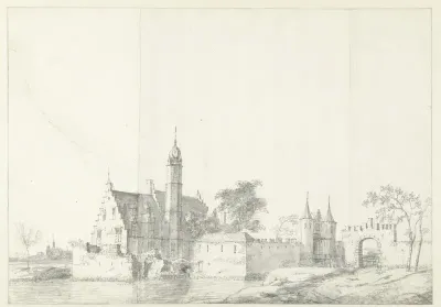 Gezicht op het kasteel Nieuw-Herlaar (?)