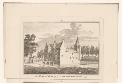 Gezicht op het kasteel 's-Heer Hendriksburg, 1743