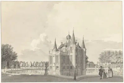 Gezicht op het kasteel Swieten