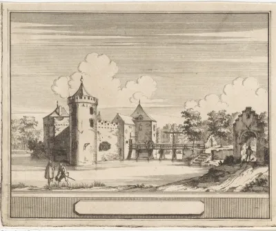 Gezicht op het kasteel te Abcoude