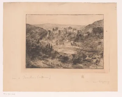 Gezicht op het kasteel te Bouillon