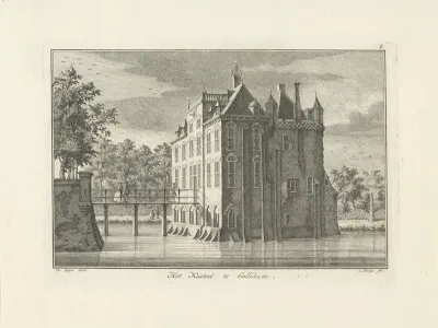 Gezicht op het kasteel te Gellicum