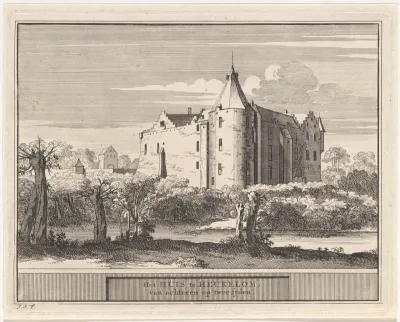 Gezicht op het kasteel te Heukelum