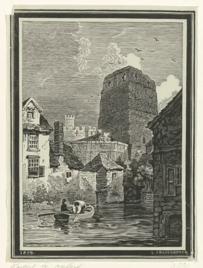 Gezicht op het kasteel te Oxford