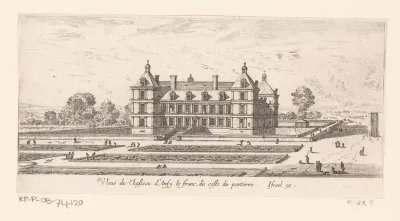 Gezicht op het kasteel van Annecy met tuinen ervoor