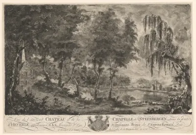 Gezicht op het kasteel van Arenberg en de Onze-Lieve-Vrouw van Steenbergenkapel