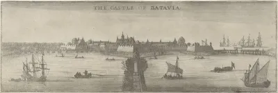 Gezicht op het kasteel van Batavia