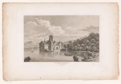 Gezicht op het kasteel van Chillon