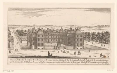 Gezicht op het kasteel van Coulommiers-en-Brie