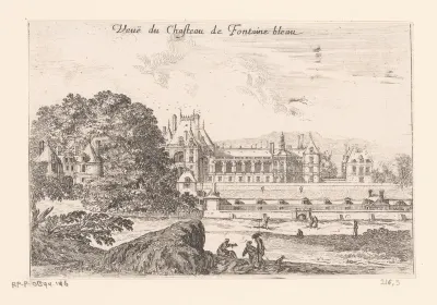 Gezicht op het kasteel van Fontainebleau