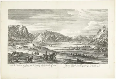 Gezicht op het kasteel van Joux