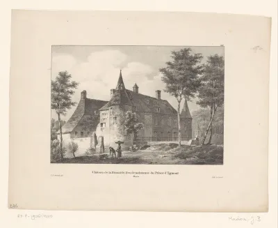 Gezicht op het kasteel van Lahamaide