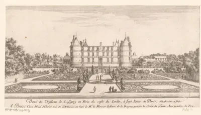 Gezicht op het kasteel van Lésigny