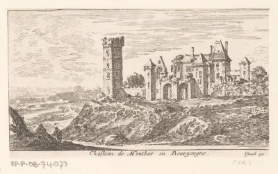 Gezicht op het kasteel van Montbard