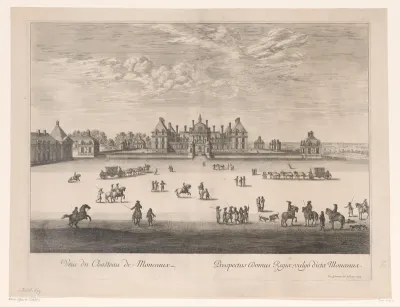 Gezicht op het kasteel van Montceaux