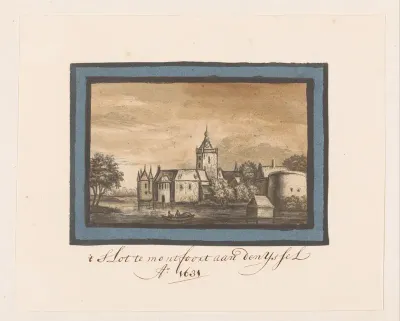 Gezicht op het kasteel van Montfoort