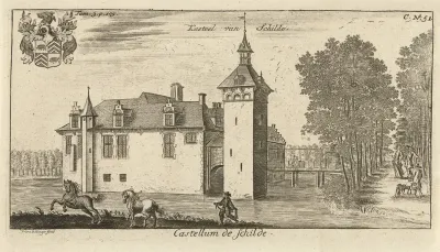 Gezicht op het kasteel van 's-Gravenwezel