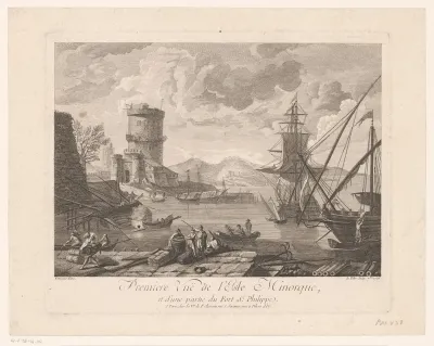 Gezicht op het kasteel van San Felipe in Minorca
