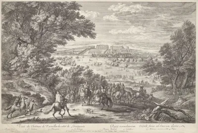 Gezicht op het kasteel van Versailles met de Orangerie