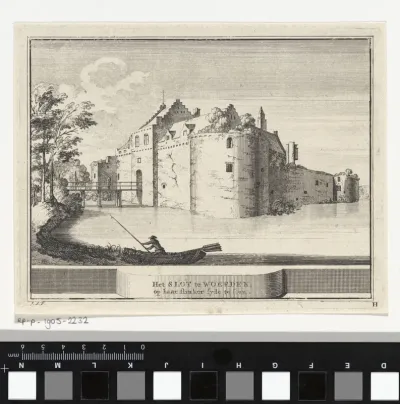 Gezicht op het kasteel van Woerden