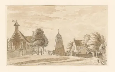 Gezicht op het klokhuis te Overveen
