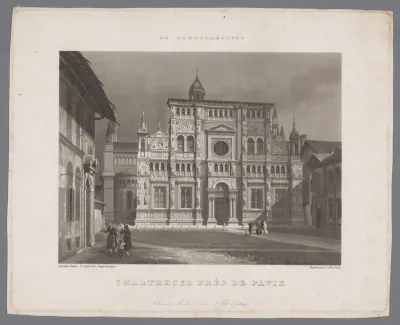 Gezicht op het klooster Certosa di Pavia