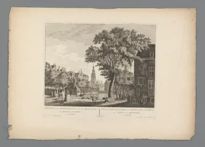 Gezicht op het Koningsplein en de Munttoren
