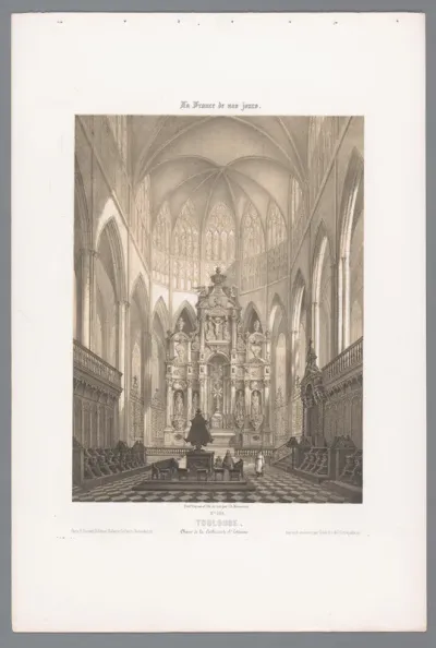 Gezicht op het koor van de Sint-Etiennekathedraal te Toulouse