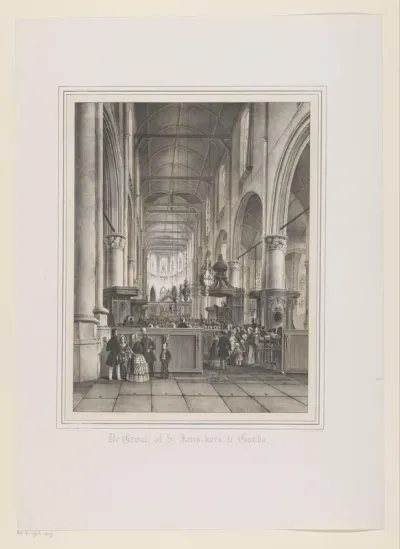 Gezicht op het koor van de Sint-Janskerk te Gouda