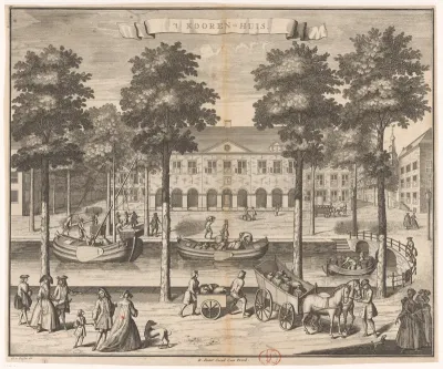 Gezicht op het Koorenhuis te Den Haag
