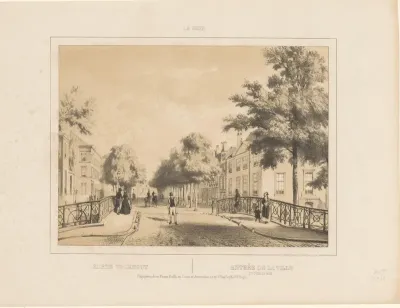 Gezicht op het Korte Voorhout te Den Haag