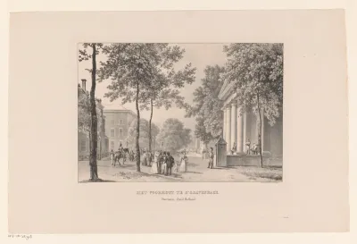 Gezicht op het Korte Voorhout te Den Haag