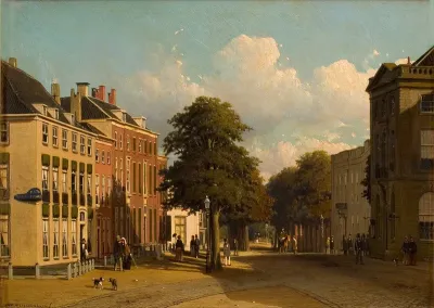 Gezicht op het Korte Voorhout te 's-Gravenhage