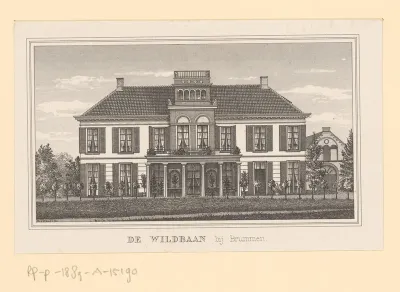 Gezicht op het landhuis De Wildbaan bij Brummen
