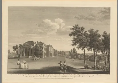 Gezicht op het landhuis en landgoed te West Wycombe Park