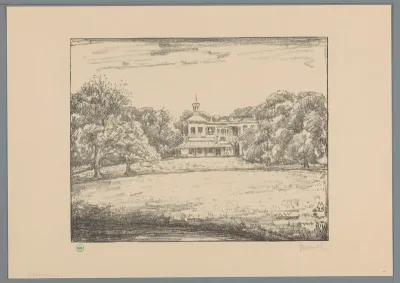 Gezicht op het landhuis van landgoed Ockenburgh