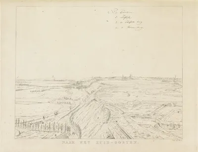 Gezicht op het landschap ten zuidoosten van Nijmegen